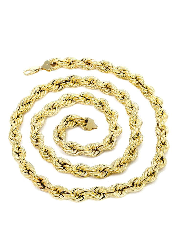14K Yellow Gold Chain - Hollow Mens Rope Chain MEN'S CHAINS FROST NYC 