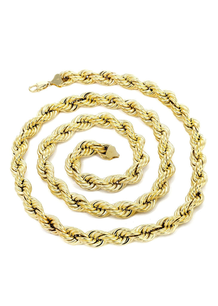 Gold Chain - Mens Hollow Rope Chain 10K Gold MEN'S CHAINS FROST NYC 