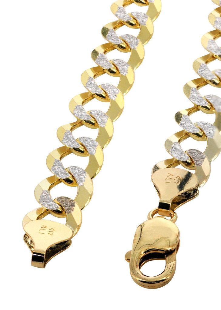 Hollow Mens Diamond Cut Cuban Bracelet 10K Yellow Gold Men's Gold Bracelets FROST NYC 