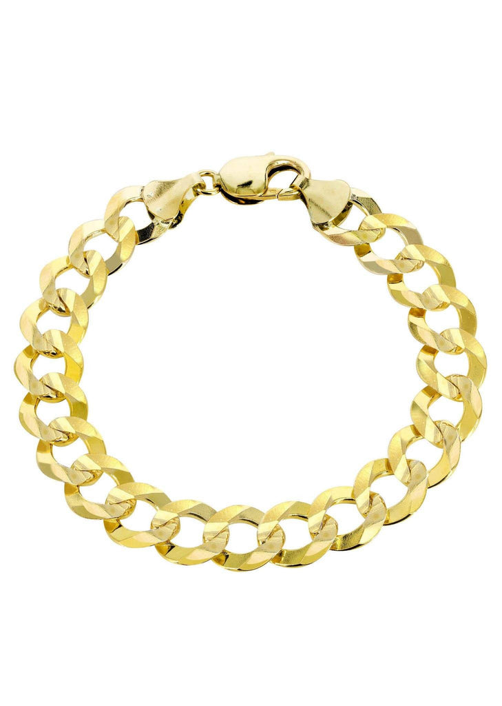 Solid Mens Cuban Link Bracelet 10K Yellow Gold Men's Gold Bracelets FROST NYC 