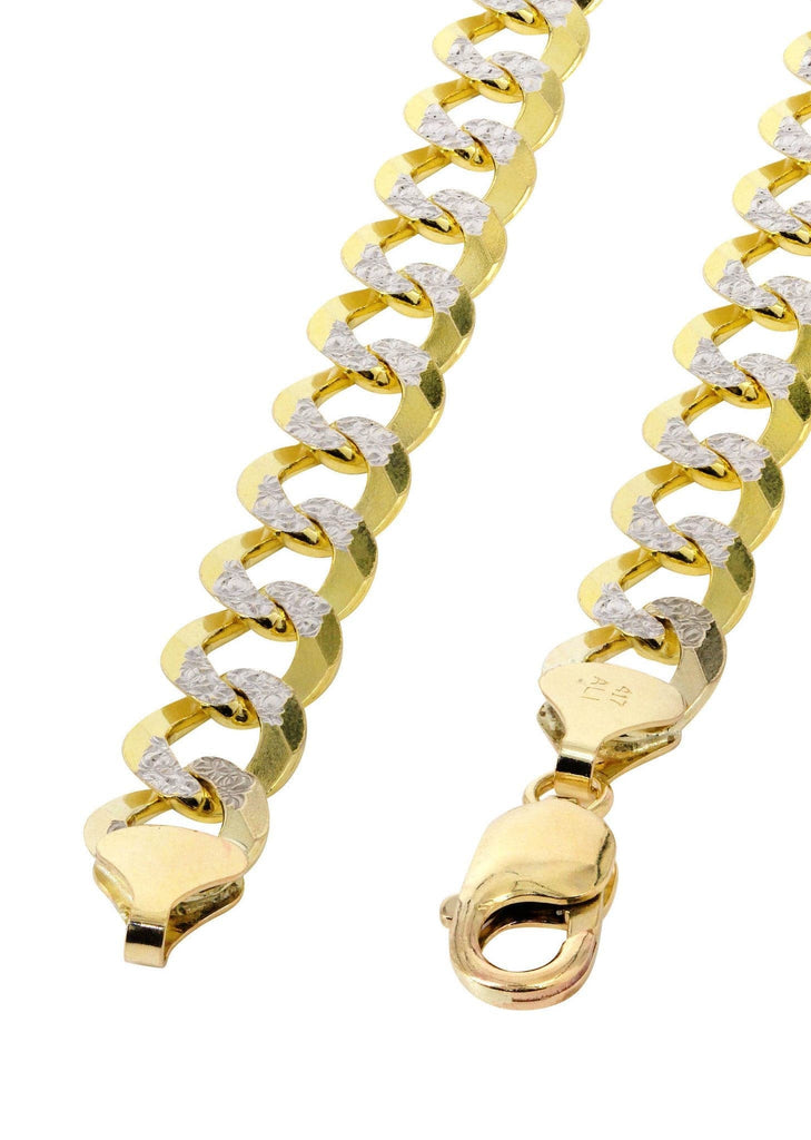 14K Gold Chain Hollow Diamond Cut Cuban Link MEN'S CHAINS FROST NYC 