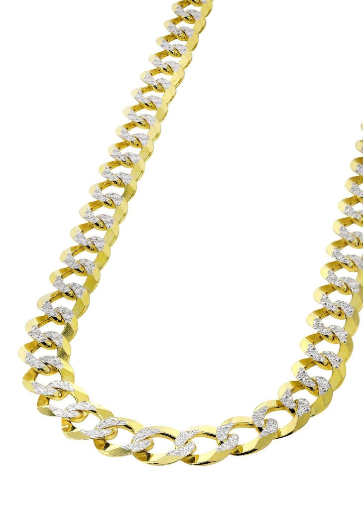 Iced Cuban Necklace in Yellow Gold - 8.5mm | Cuban link necklace, Mens gold  jewelry, Gold cuban link chain