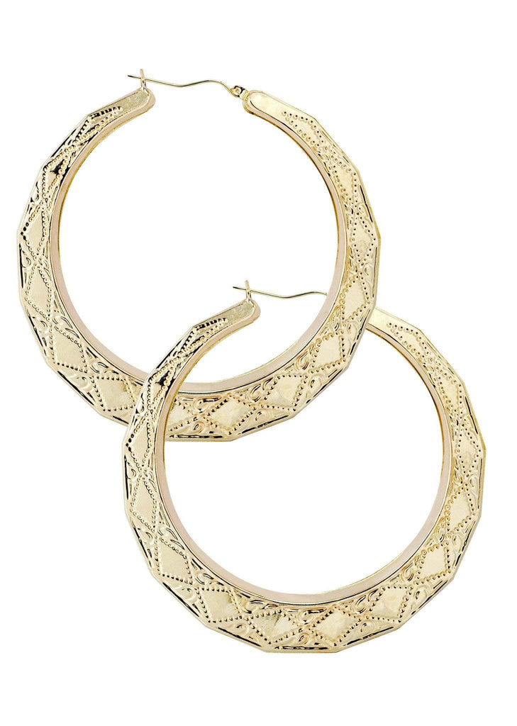 10K Gold Stop Sign Hoop Earrings | Customizable Size Gold Hoop Earrings FrostNYC 