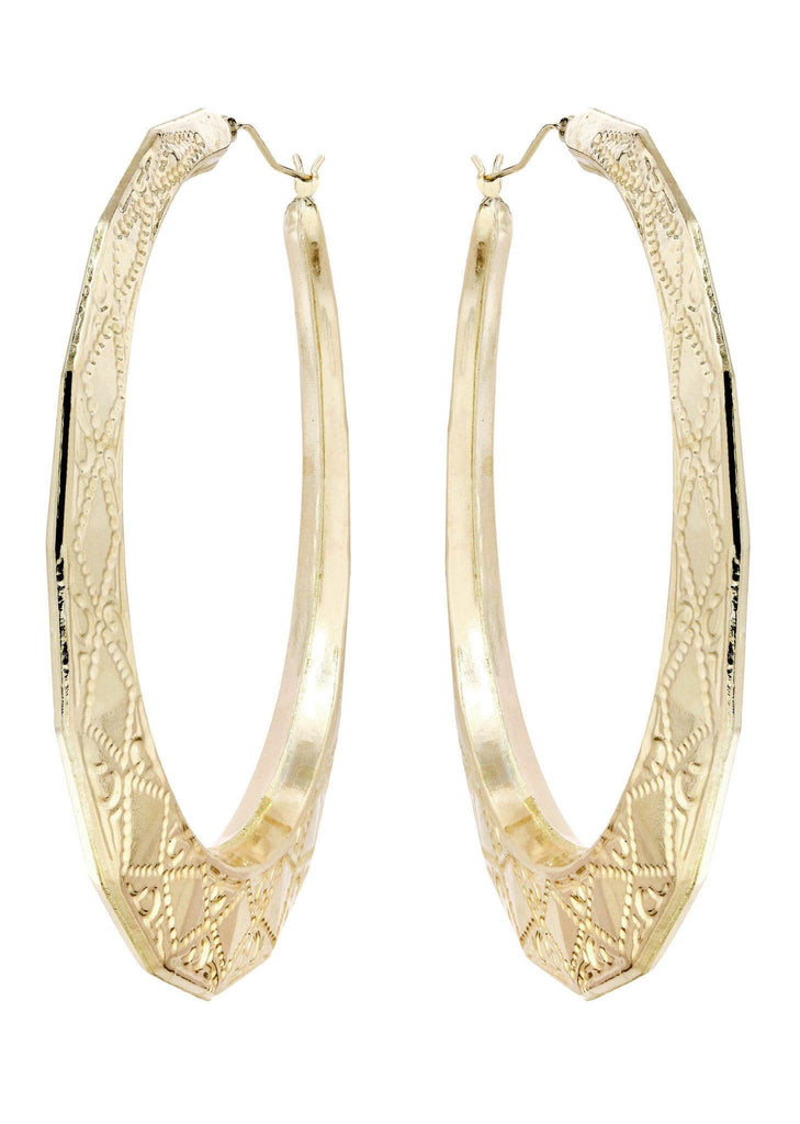 10K Gold Stop Sign Hoop Earrings | Customizable Size Gold Hoop Earrings FrostNYC 