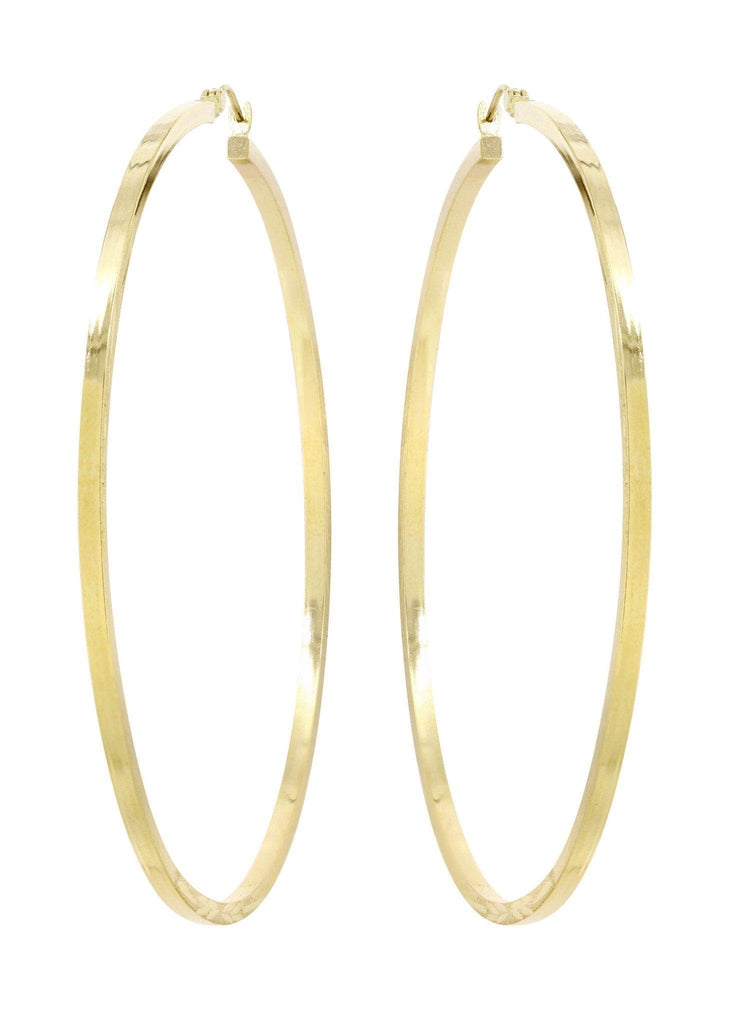 10K Gold Diamond Cut Hoop Earrings | Customizable Size – FrostNYC