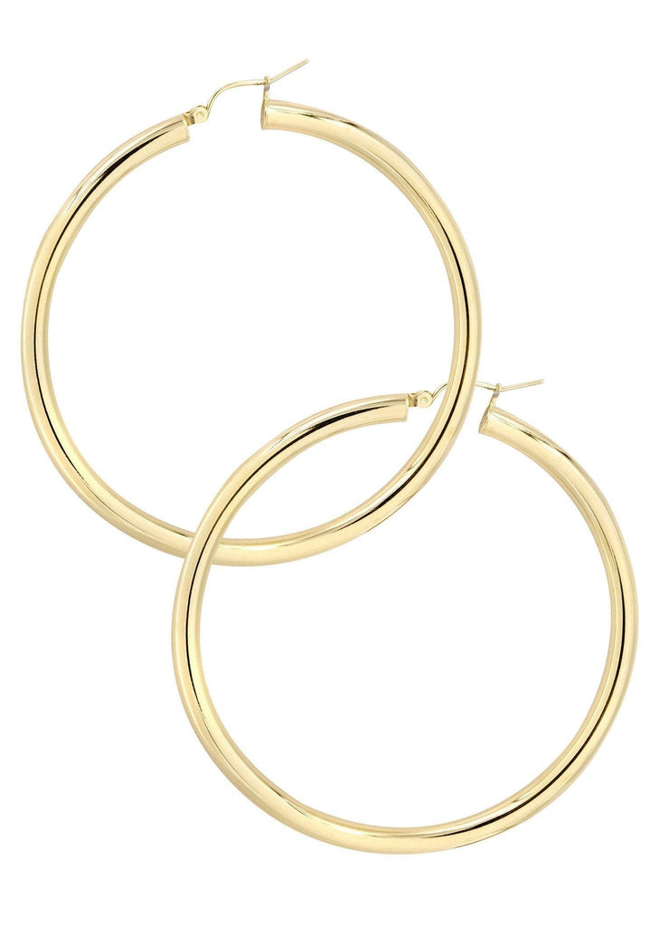10K Gold Plain Hoop Hoop Earrings | Customizable Size Gold Hoop Earrings FROST NYC 