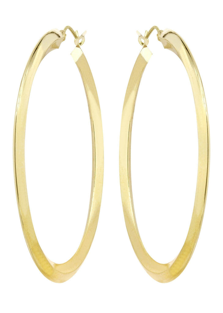 10K Gold Hoop Earrings | Customizable Size Gold Hoop Earrings FROST NYC 