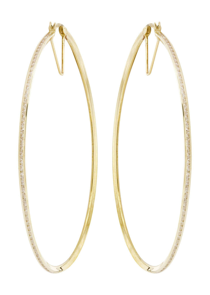 10K Gold Hoop Earrings | Diameter 2.25 Inches Gold Hoop Earrings FROST NYC 