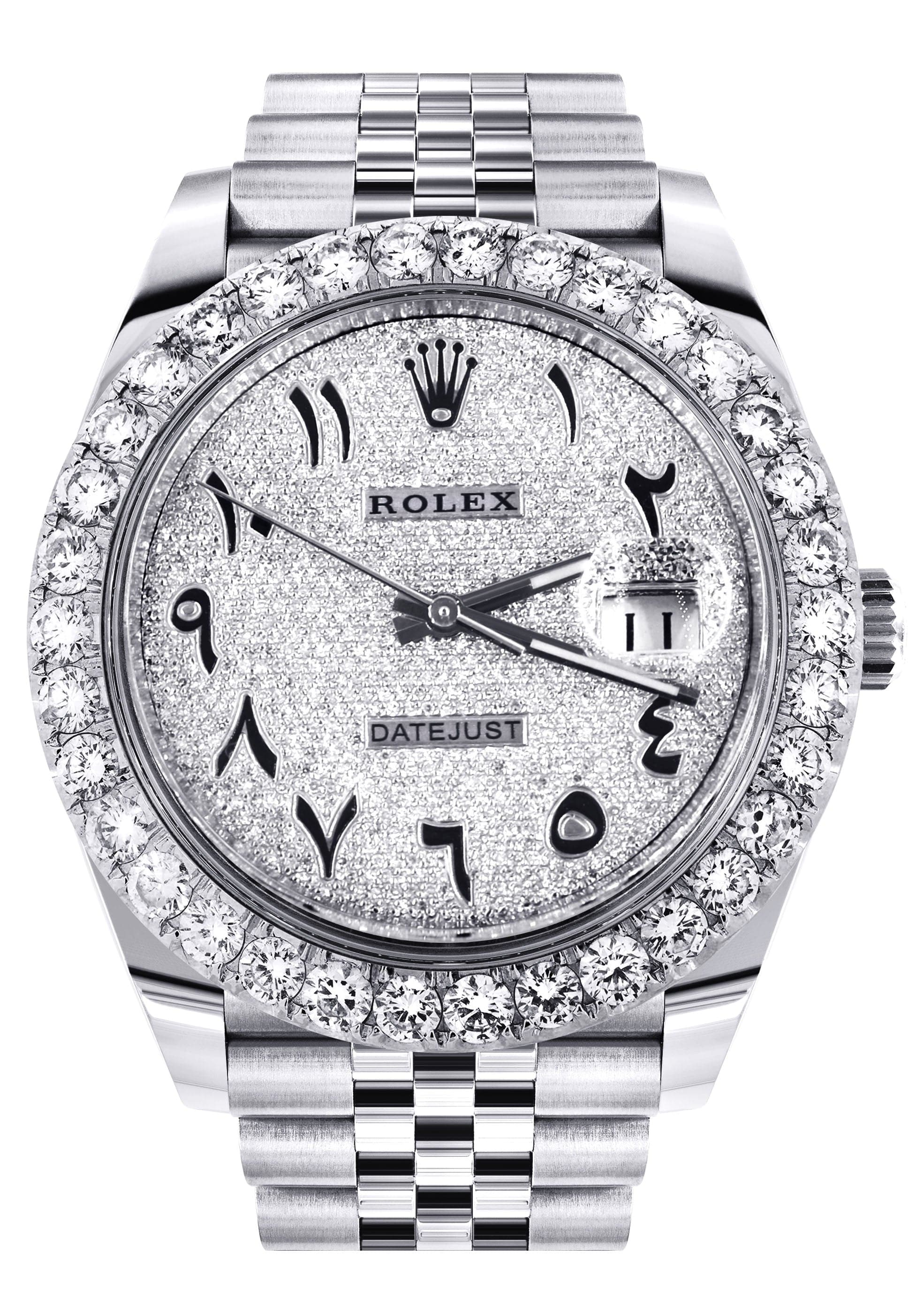 Rolex Datejust II Watch 41 MM Custom Full Arabic Diamond Dial Ju