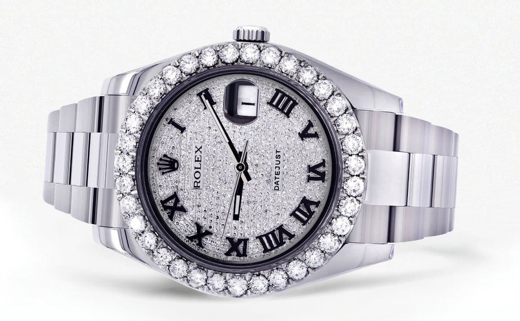 Rolex Datejust II Watch | 41 MM | Custom Diamond Pave Roman Dial | Oyster Band CUSTOM ROLEX FrostNYC 