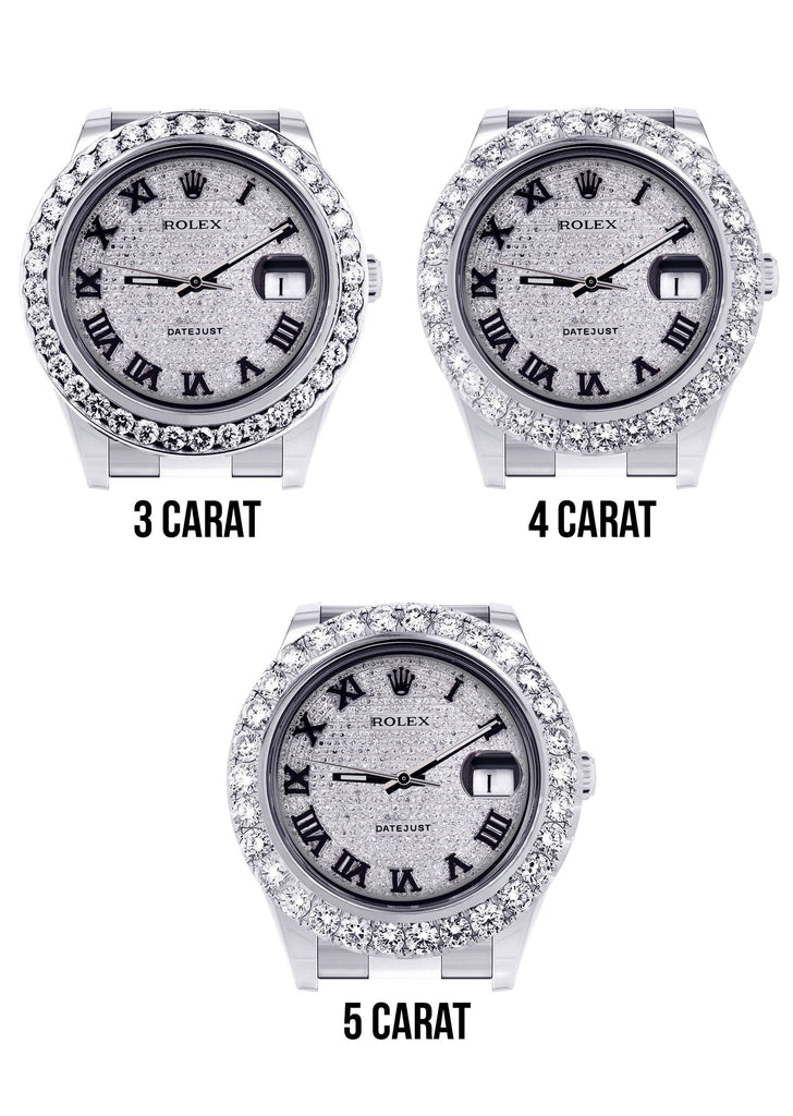 Rolex Datejust II Watch | 41 MM | Custom Diamond Pave Roman Dial | Oyster Band CUSTOM ROLEX FrostNYC 