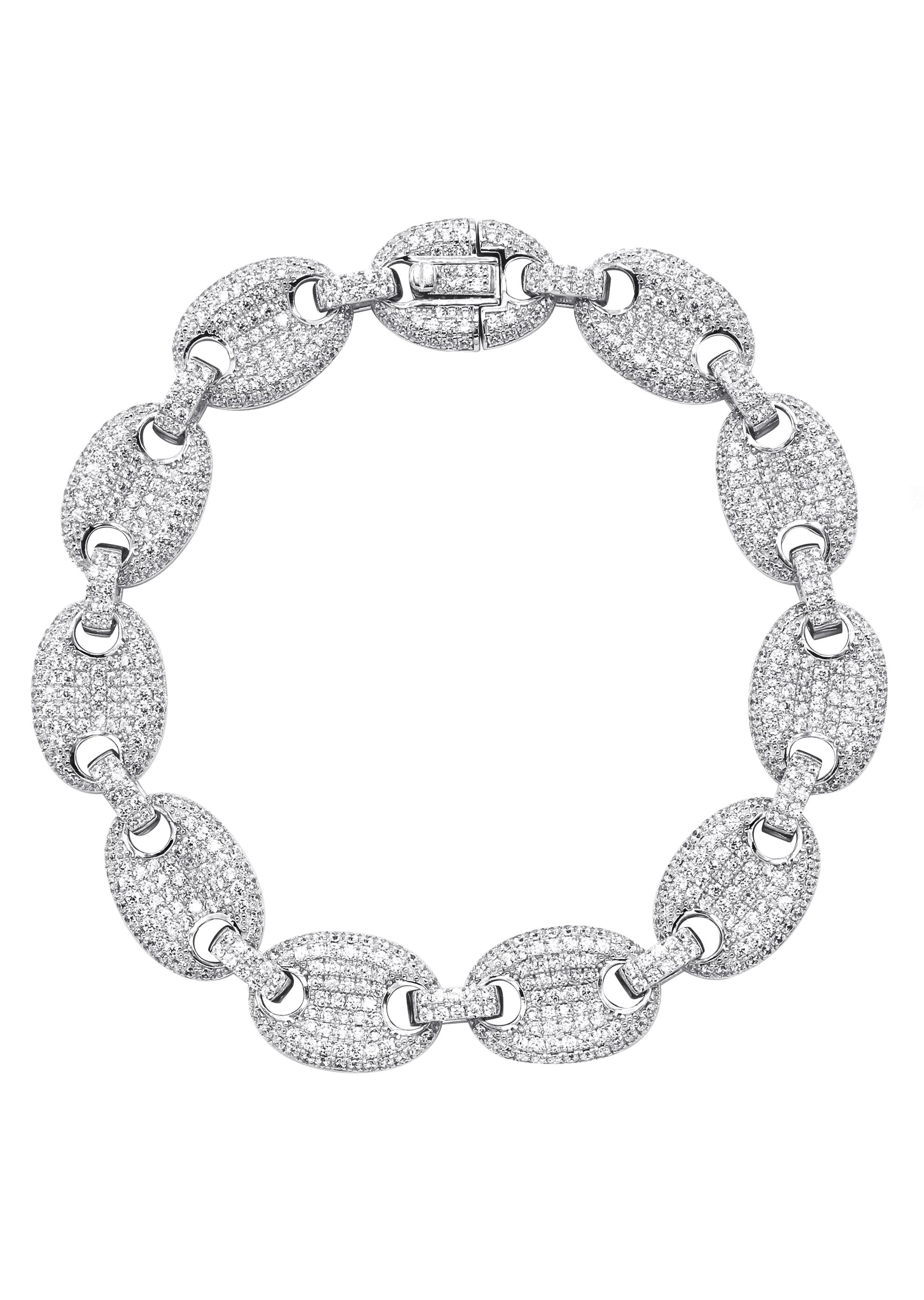 Zilveren Witte Ijskoude Bladerdeeg Armband
