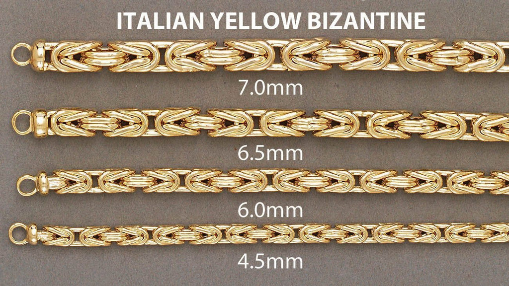 14K Gold Chain -Solid Byzantine Chain MEN'S CHAINS FROST NYC 