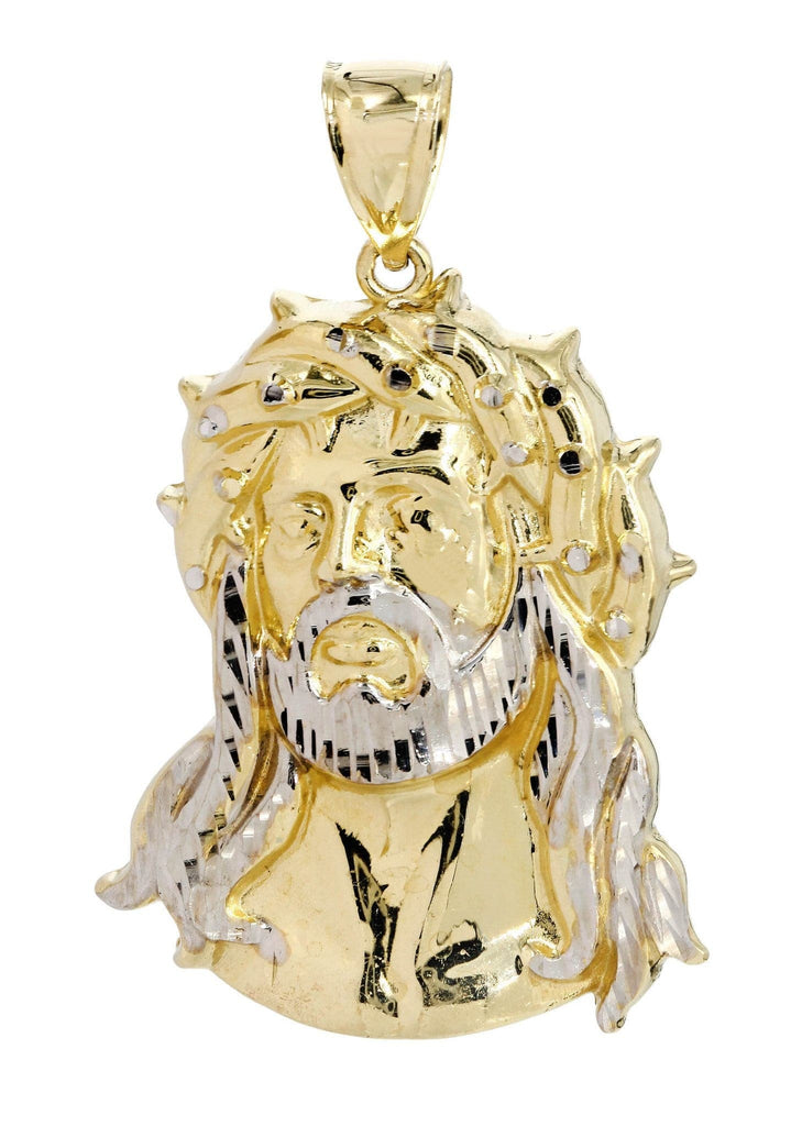 Big Jesus Piece 10K Yellow Gold Pendant. | 12.4 Grams MEN'S PENDANTS FROST NYC 