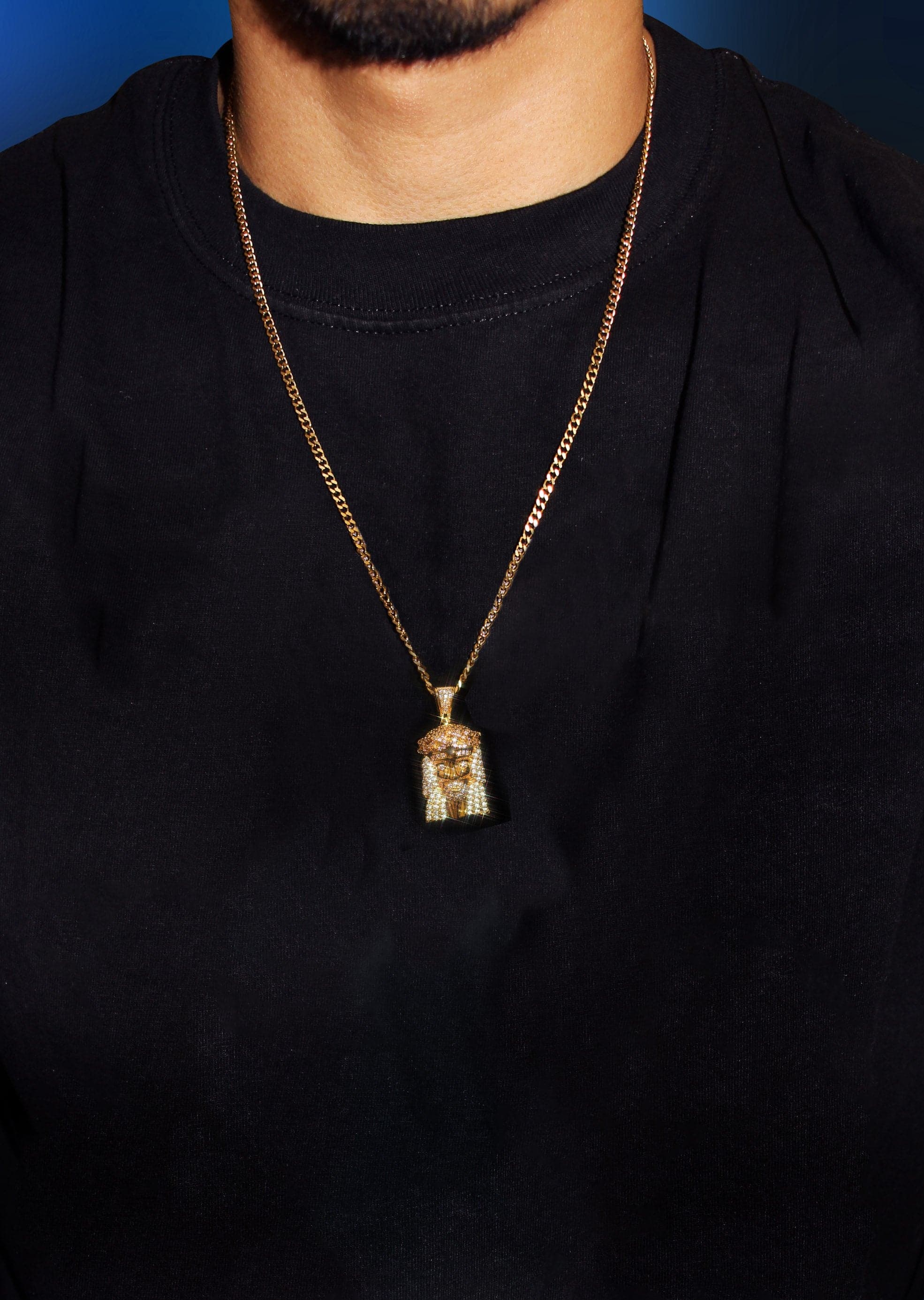 Franco Chain With Jesus Piece 14K Jesus Face Pendant With Miami