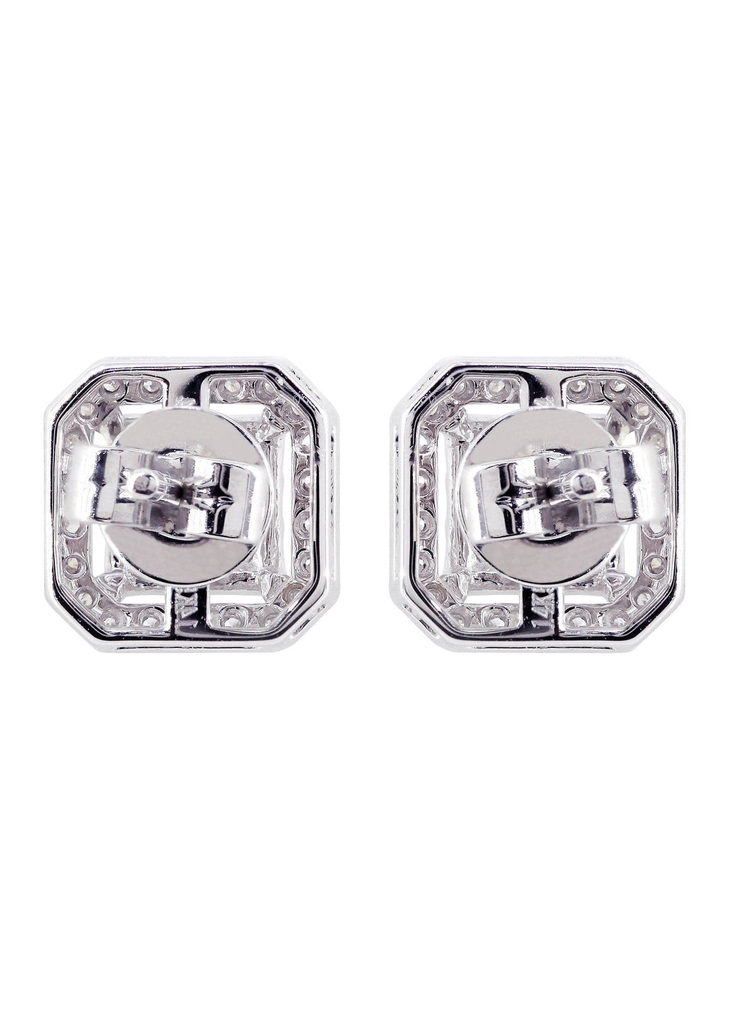 Pendientes de diamantes para hombre Oro blanco de 14K