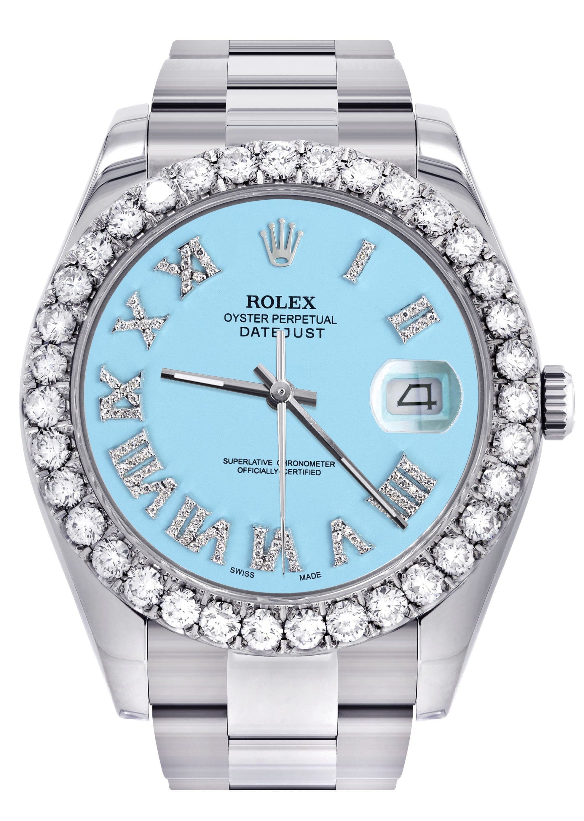 Rolex Datejust II Watch 41 MM Light Blue Roman Dial Oyster Band