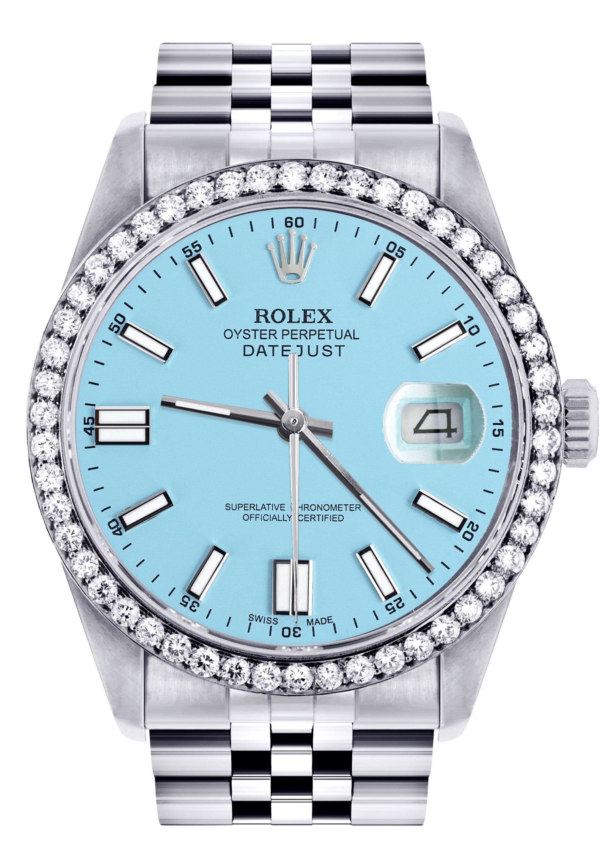Mens Rolex Datejust Watch 16200 36Mm Tiffany Blue Dial Jubilee B