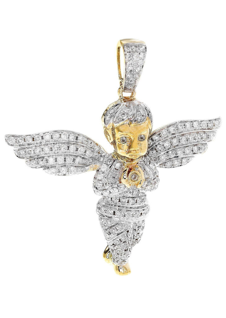 10k gold diamond angel pendant Clearance