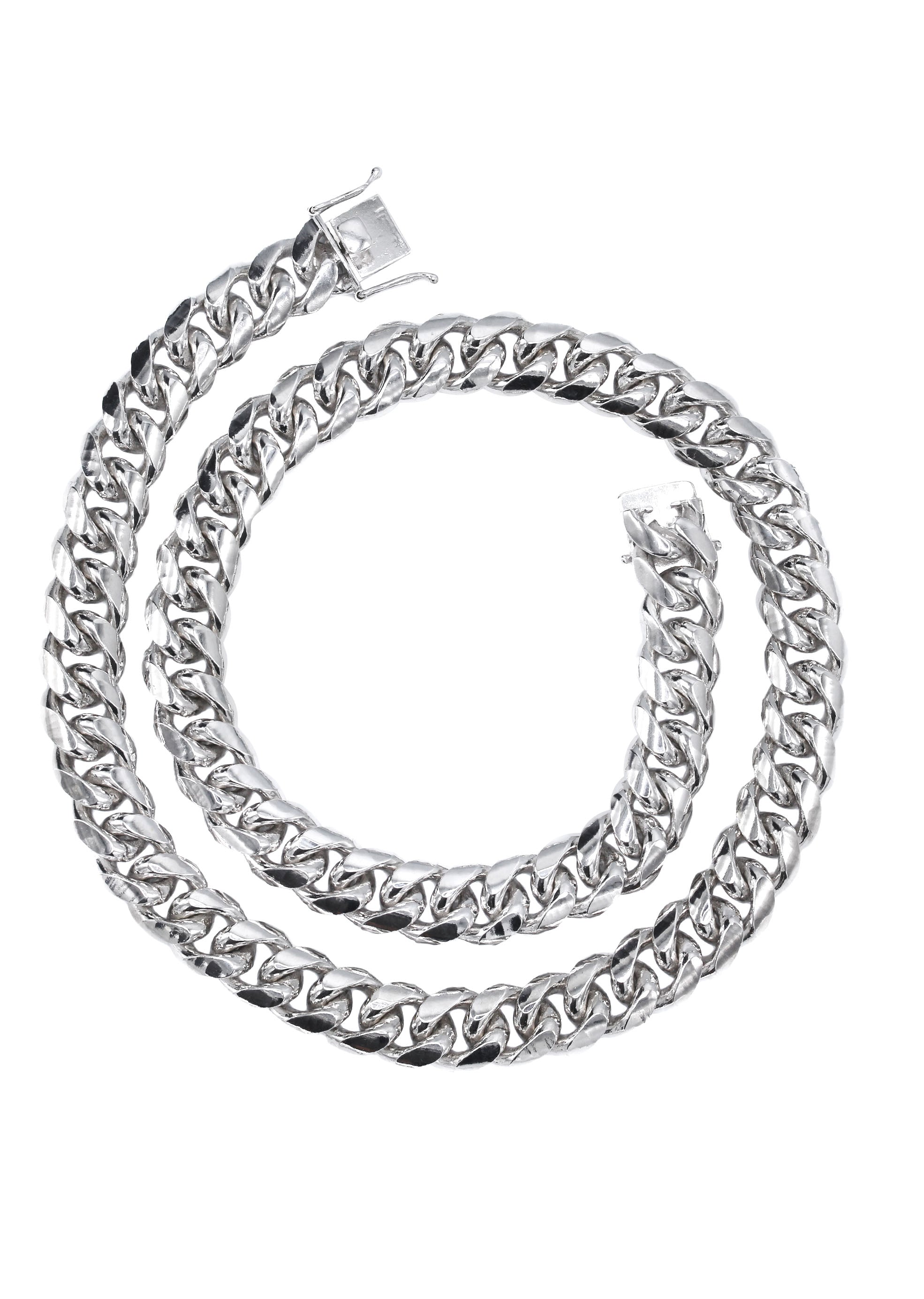 Silver Chain - Mens White Chain / Miami Cuban Link