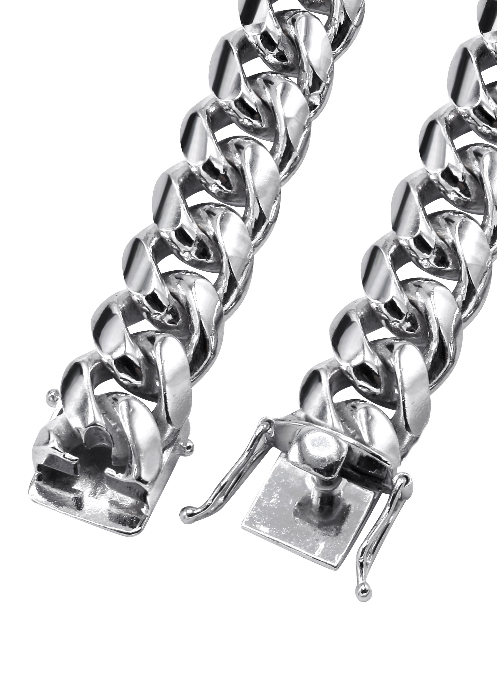 Silver Chain - Mens White Chain / Miami Cuban Link