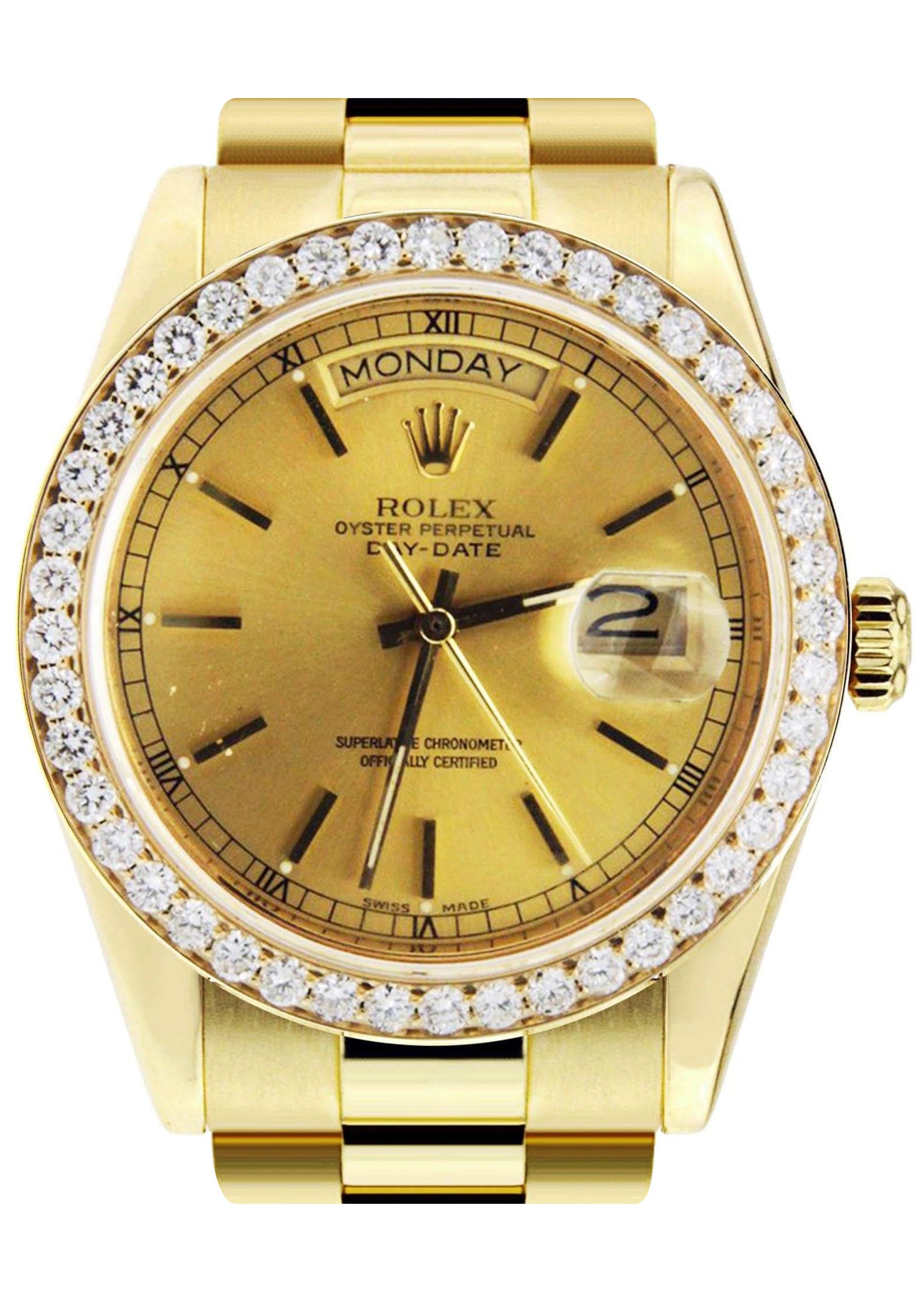 Diamond Rolex Day-Date 18K Yellow Gold 36 Mm - Main Image