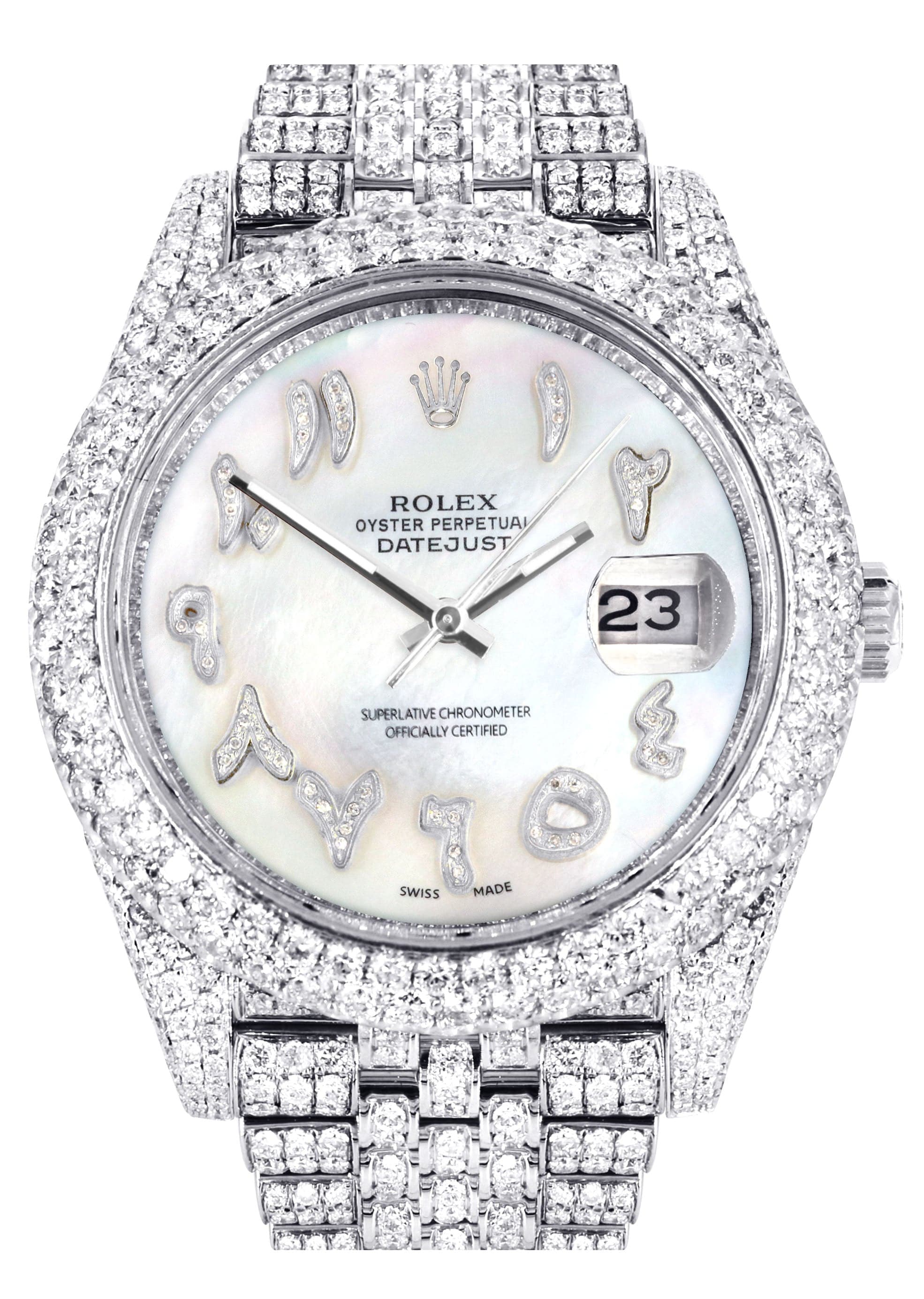 Diamant-Iced-Out-Rolex-Datejust 41 25 Karat Diamanten Custom Mo