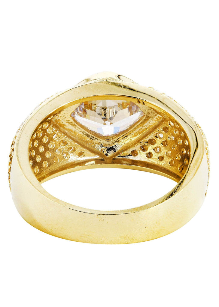 Rock Crystal & Cz 10K Yellow Gold Mens Ring. | 11.4 Grams MEN'S RINGS FROST NYC 