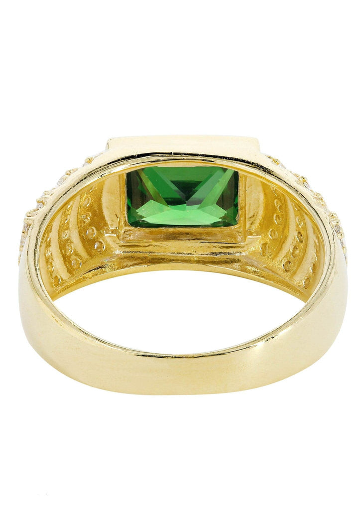 Emerald & Cz 10K Yellow Gold Mens Ring. | 8.1 Grams MEN'S RINGS FROST NYC 
