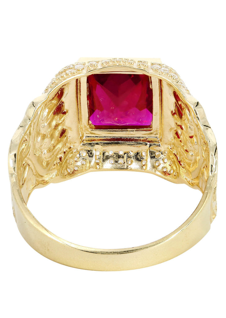Ruby & Cz 10K Yellow Gold Mens Ring. | 7.1 Grams MEN'S RINGS FROST NYC 