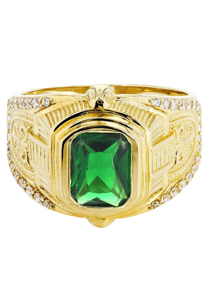 Vintage 10k Yellow Gold Ring with Emerald and Diamond Size 8 – JT Jewelry  Shop