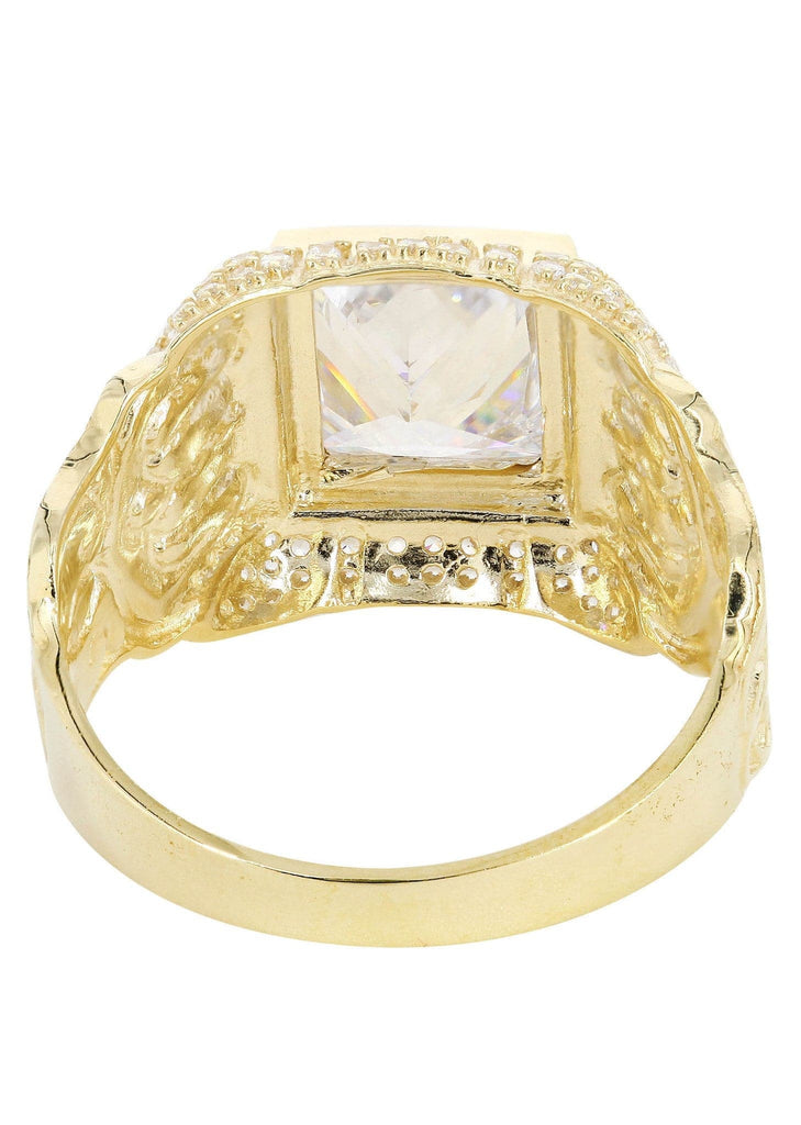 Rock Crystal & Cz 10K Yellow Gold Mens Ring. | 7.7 Grams MEN'S RINGS FROST NYC 