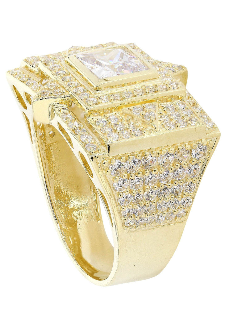 Rock Crystal & Cz 10K Yellow Gold Mens Ring. | 12.9 Grams MEN'S RINGS FROST NYC 