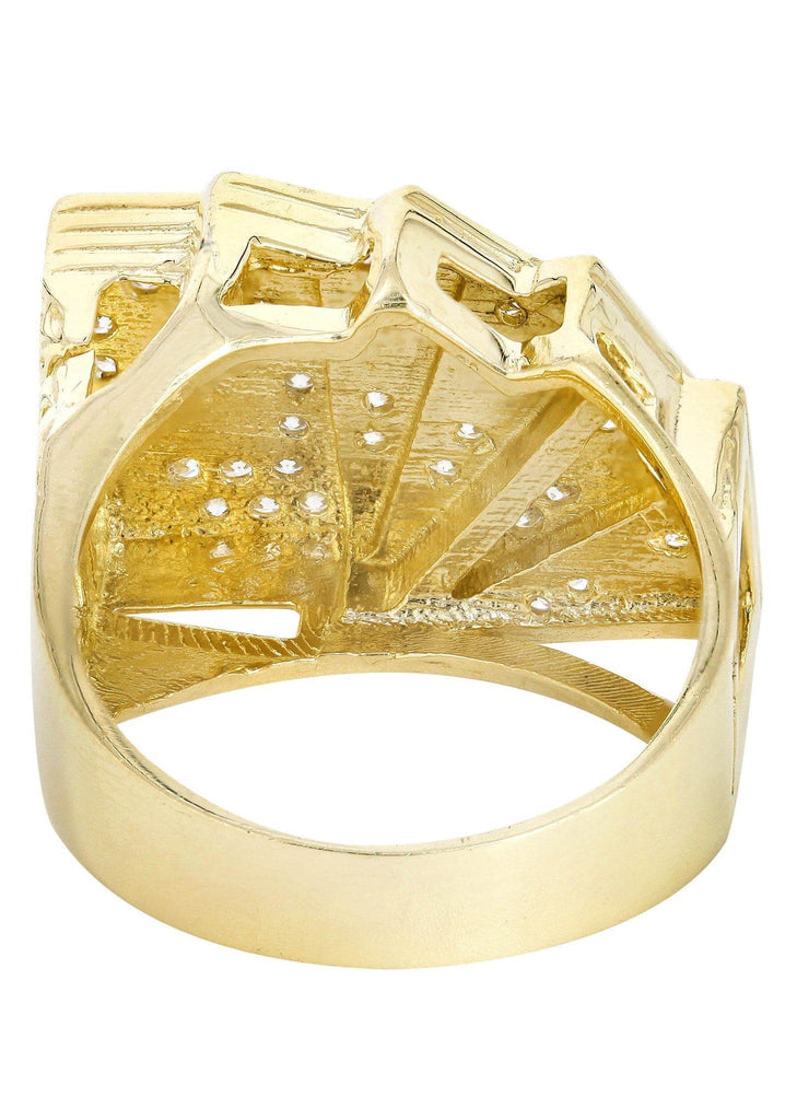 Cards & Cz 10K Yellow Gold Mens Ring. | 9.9 Grams MEN'S RINGS FROST NYC 
