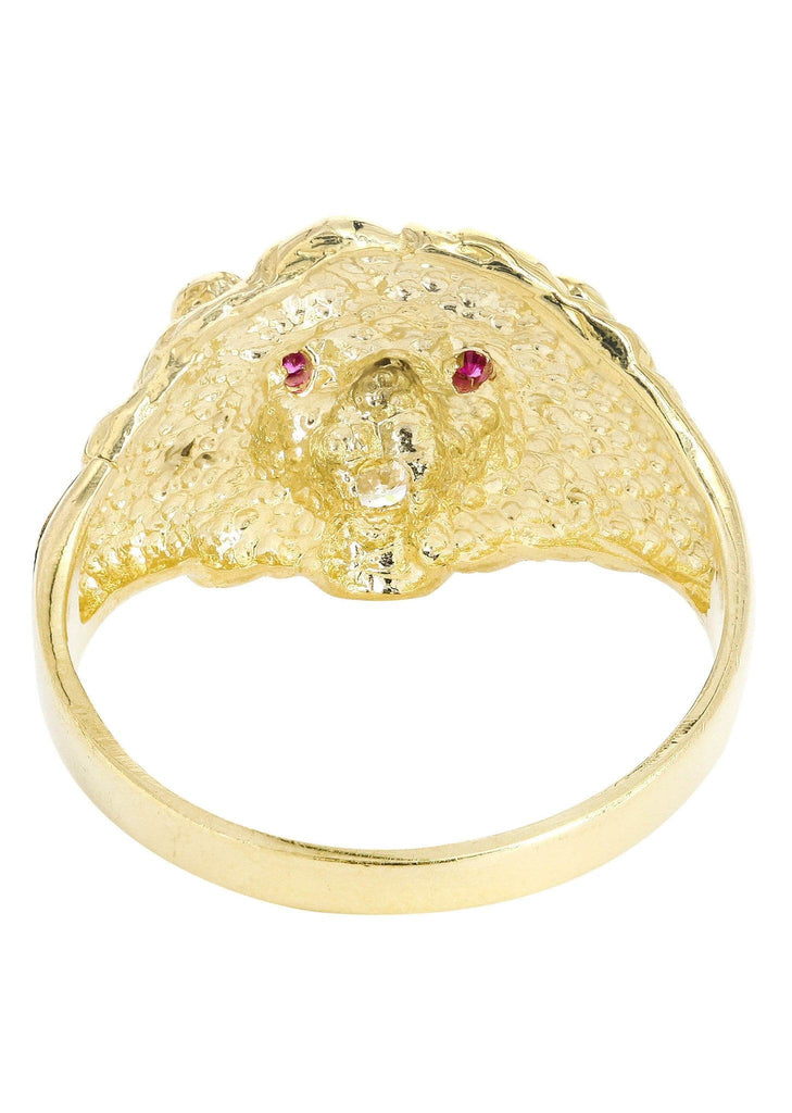 Lion & Ruby 10K Yellow Gold Mens Ring. | 5.8 Grams MEN'S RINGS FROST NYC 