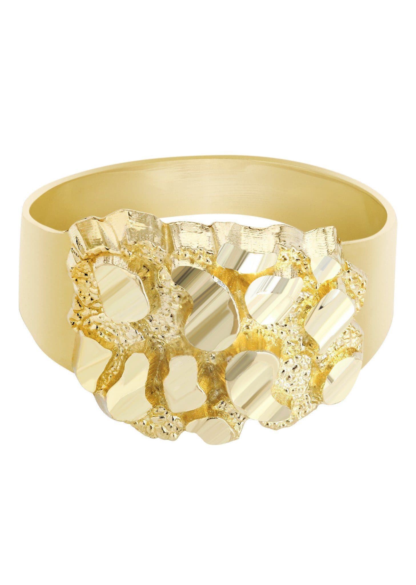 Jewelili 10K Yellow Gold 1/4 Cttw Natural White Round Diamond Mens Ring,  Size 10|Amazon.com