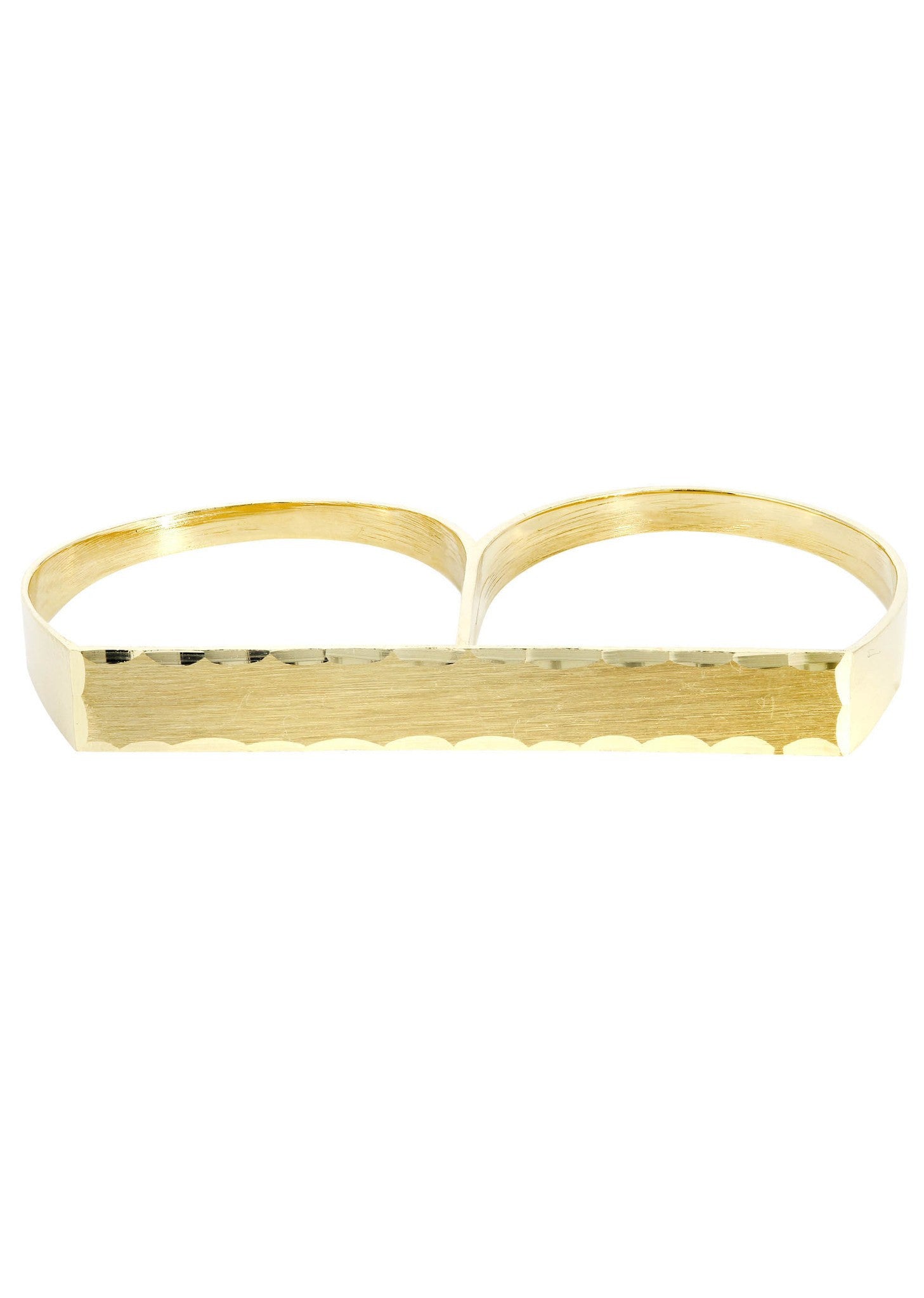 Two Finger 10K Gold Mens Ring Grams