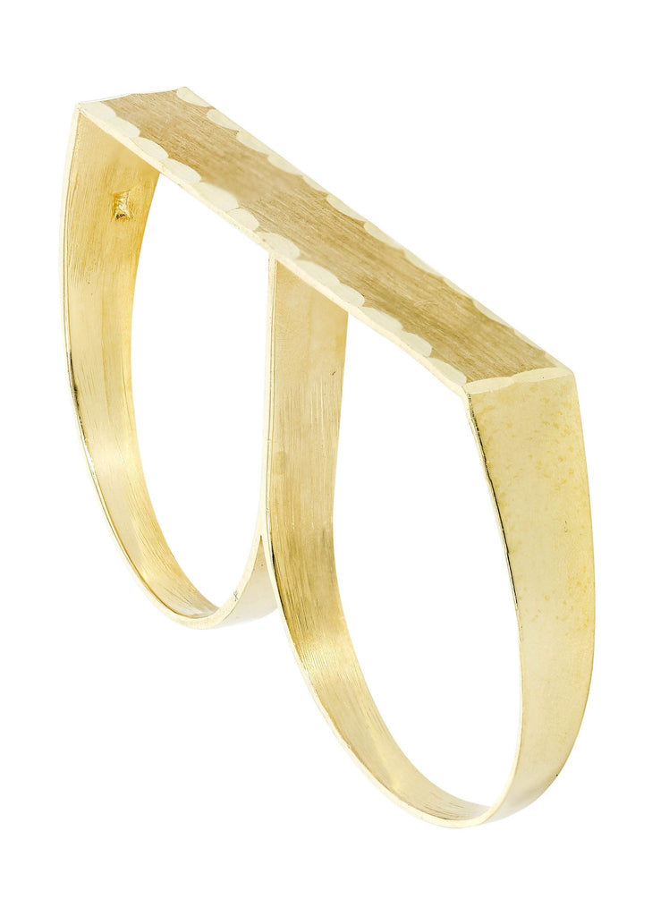 Two Finger 10K Yellow Gold Mens Ring. | 4.7 Grams MEN'S RINGS FROST NYC 