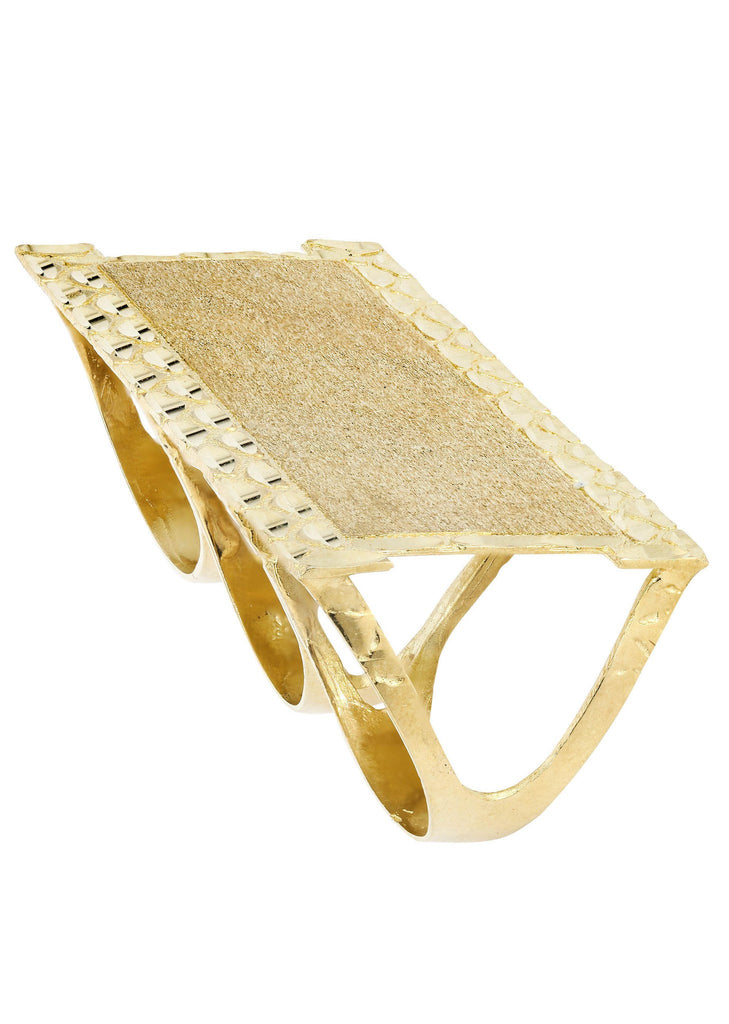 Two Finger 10K Yellow Gold Mens Ring. | 15.3 Grams MEN'S RINGS FROST NYC 