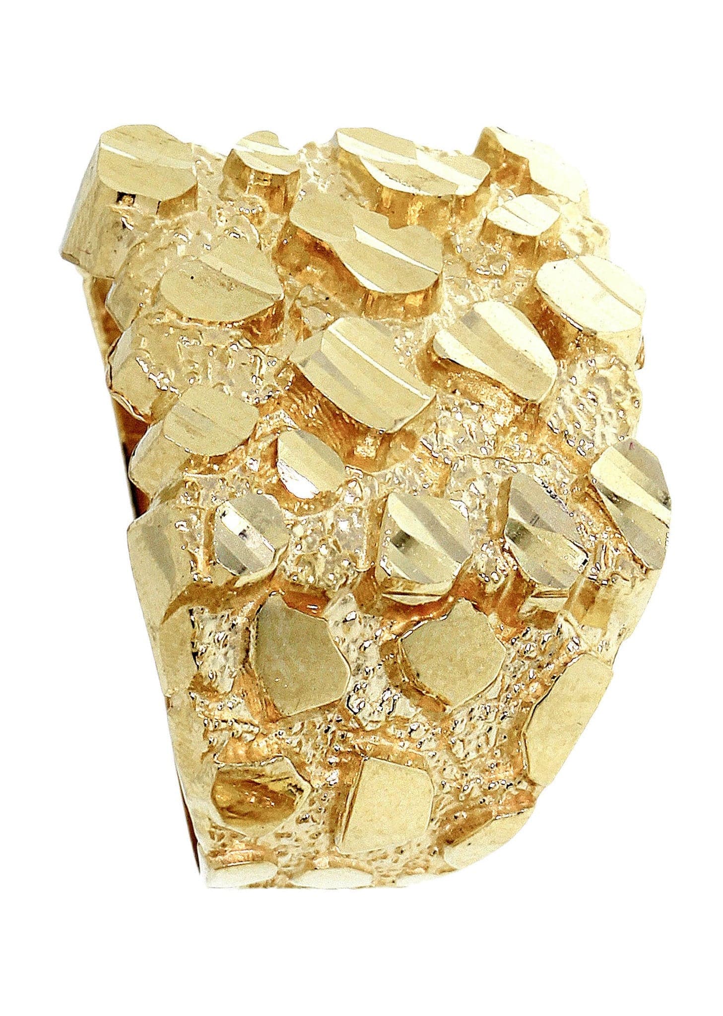 Men’s Gold Nugget Ring – Hand-Polished Solid 10K Or 14K Yellow Gold
