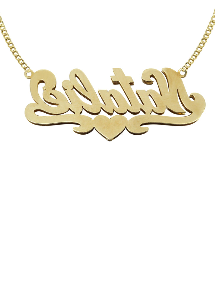 14K Ladies Two Tone with Diamonds Name Plate Necklace | Appx. 7.2 Grams Name Plate Manufacturer 16 