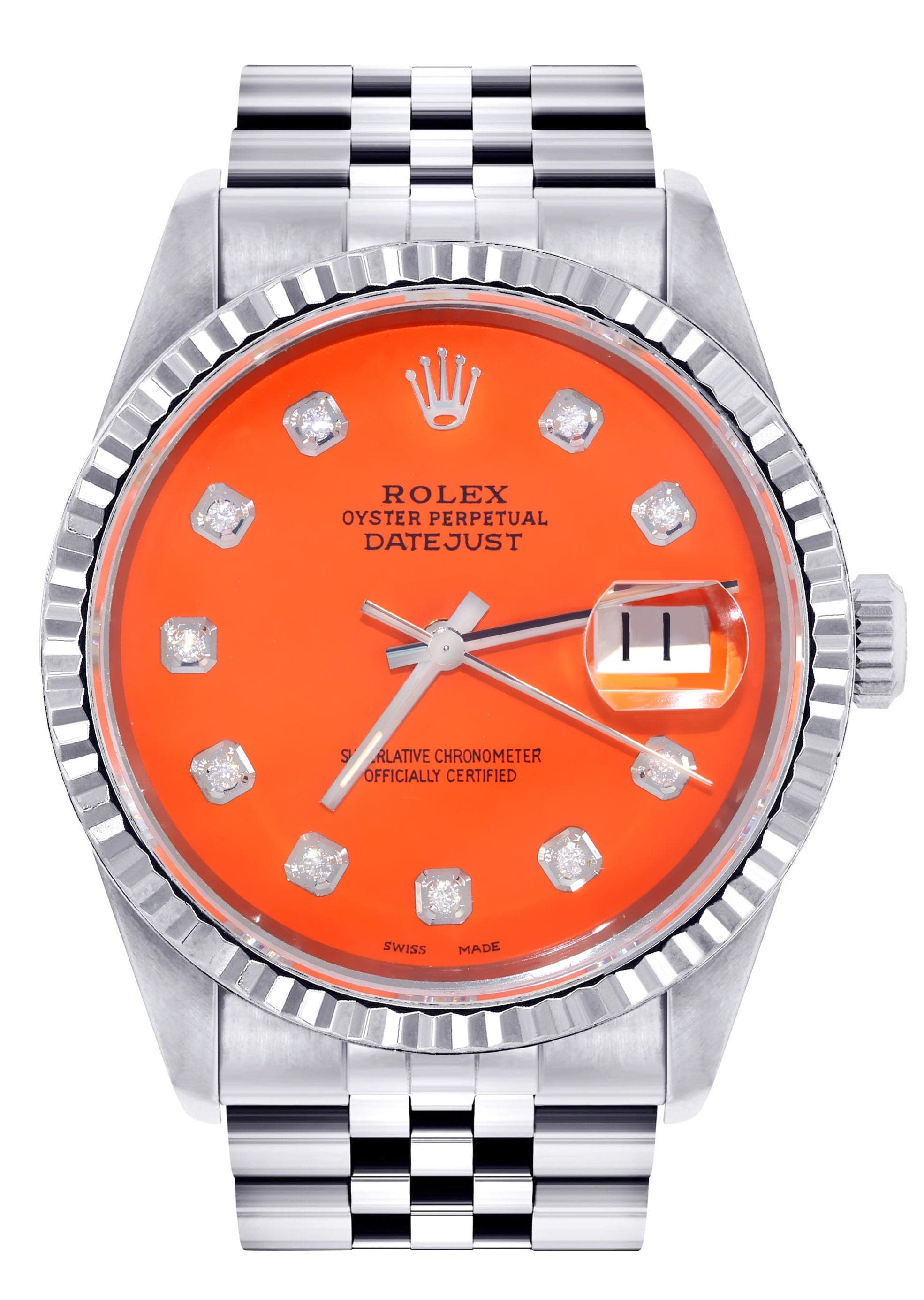Orologio Da Uomo Rolex Datejust 16200 Lunetta Zigrinata 36 Mm