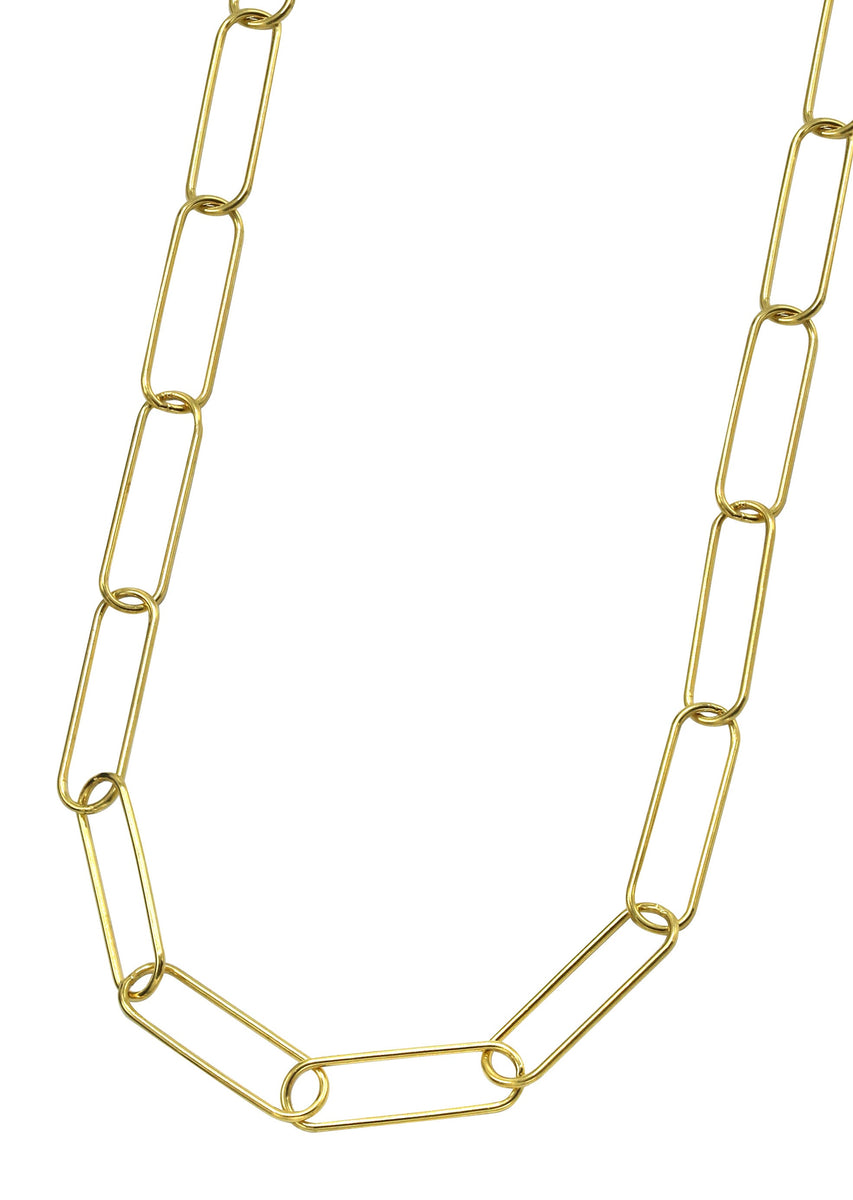 Silver Chain Mens Gold Chain / Oval Paper Clip Chain FrostNYC