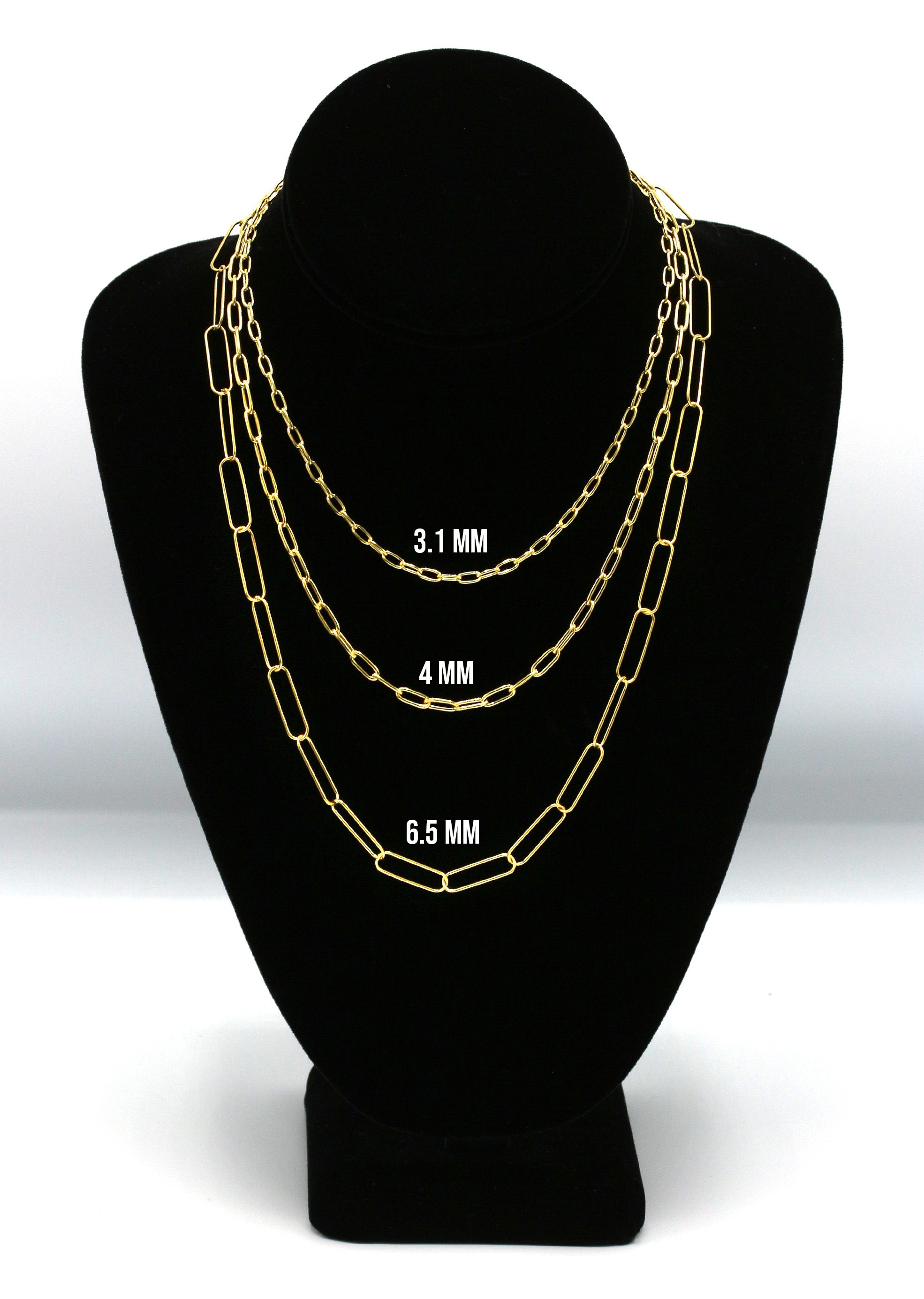14k White Gold 4.5mm Paper Clip Chain necklace 16 Inches  14K Gold Paper Clip Chain Necklace Mens Silver Jewelry 14 Karat 18\