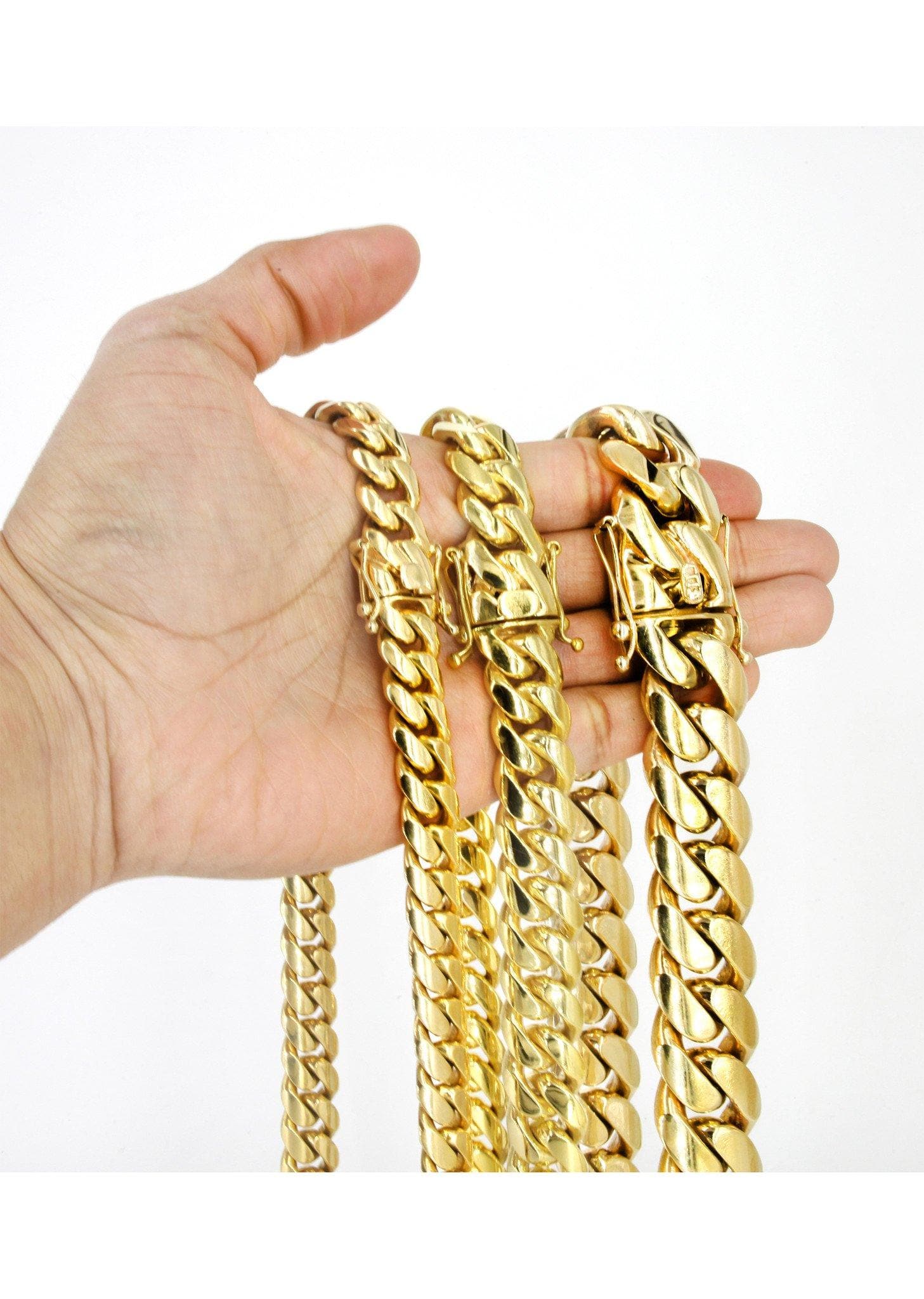10mm Thick Miami Cuban Link Chain - Custom Solid Gold