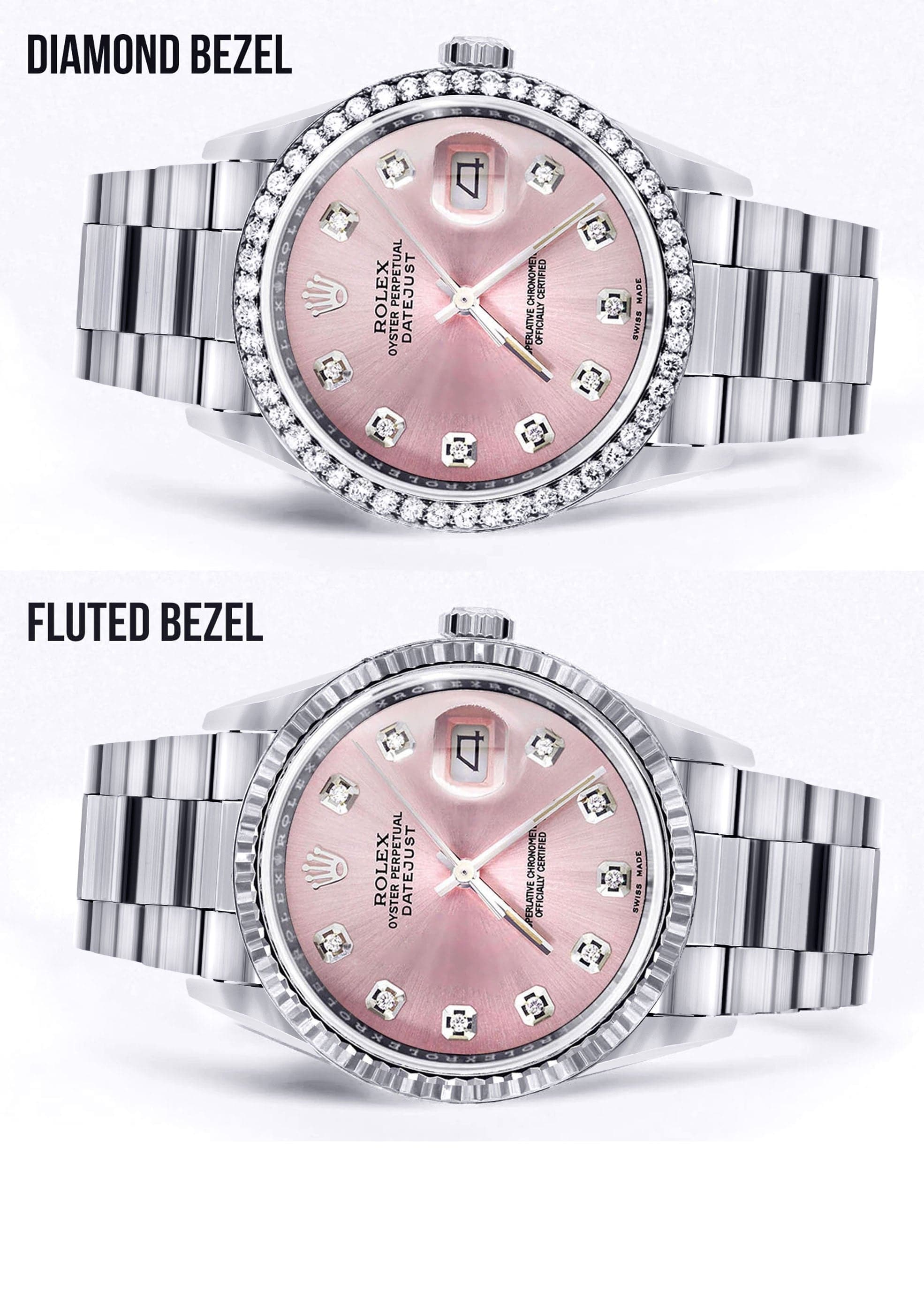 Mens Rolex Datejust Watch 16200 | 36Mm | Pink Dial | Oyster Band