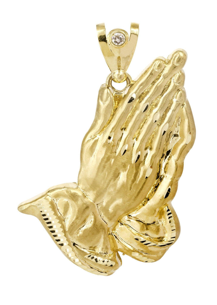 Big Praying Hands 10K Yellow Gold Pendant. | 27.7 Grams MEN'S PENDANTS FROST NYC 