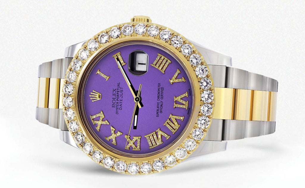 Rolex Datejust II Watch | 41 MM | Custom Purple Roman Dial | Oyster Band CUSTOM ROLEX FrostNYC 