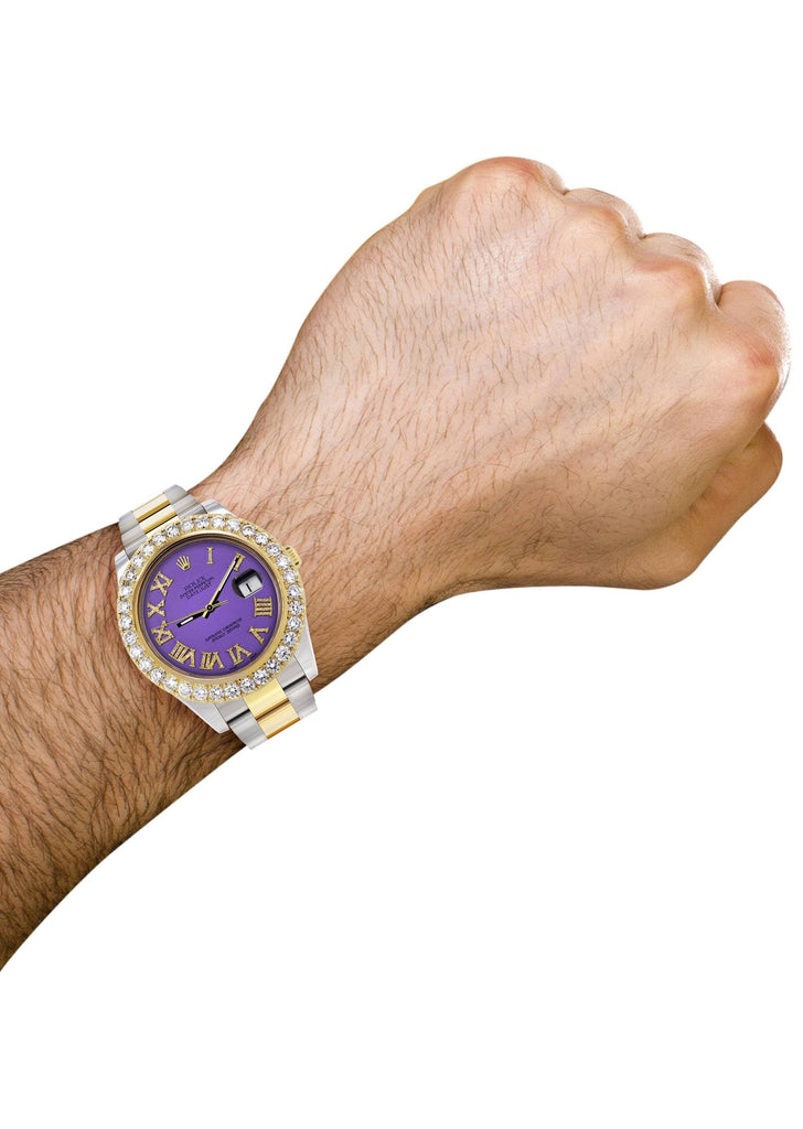 Rolex Datejust II Watch | 41 MM | Custom Purple Roman Dial | Oyster Band CUSTOM ROLEX FrostNYC 