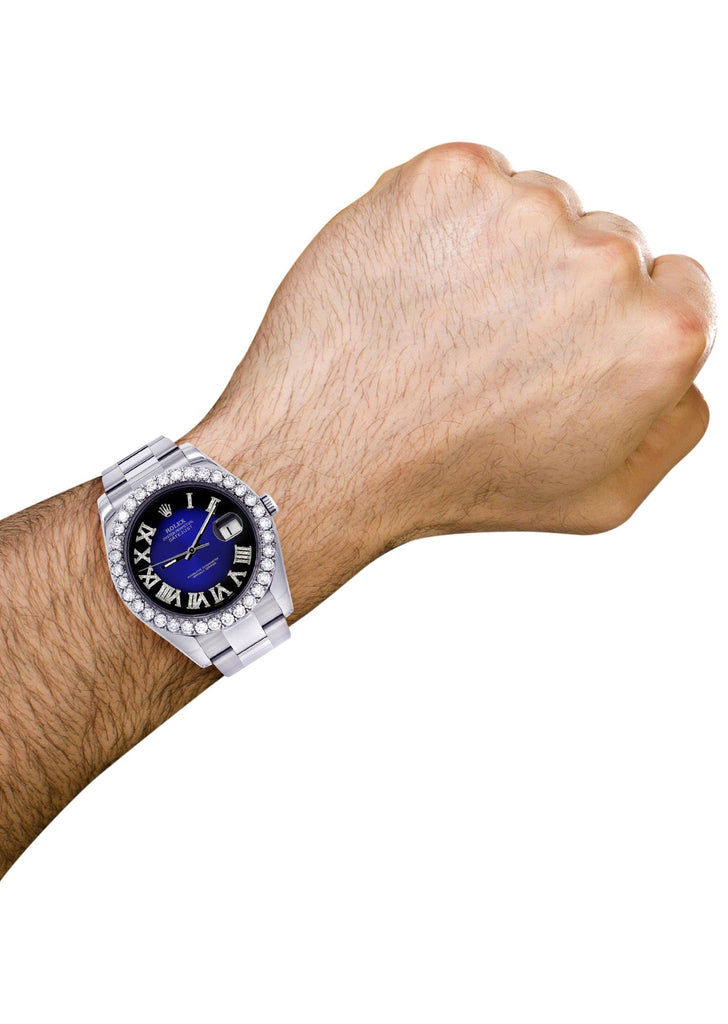 Rolex Datejust II Watch | 41 MM | Custom Blue/Black Roman Dial | Oyster Band CUSTOM ROLEX FrostNYC 